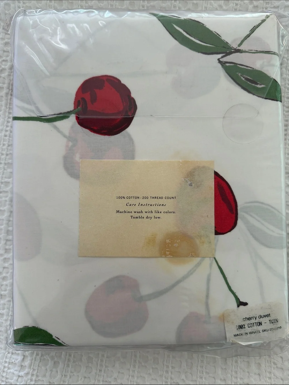 POTTERY BARN 🍒 Cherry 🍒 Twin Duvet Cover & Standard Pillow Sham Set